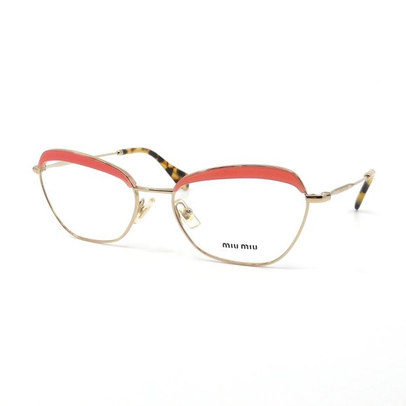 MIU MIU “VMU 51N” Pink & Gold Eyeglasses